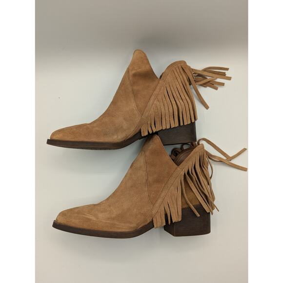 Trafaluc by Zara | Suede Fringed Ankle Boots | Size 41 (US W10.5) - Picture 5 of 12